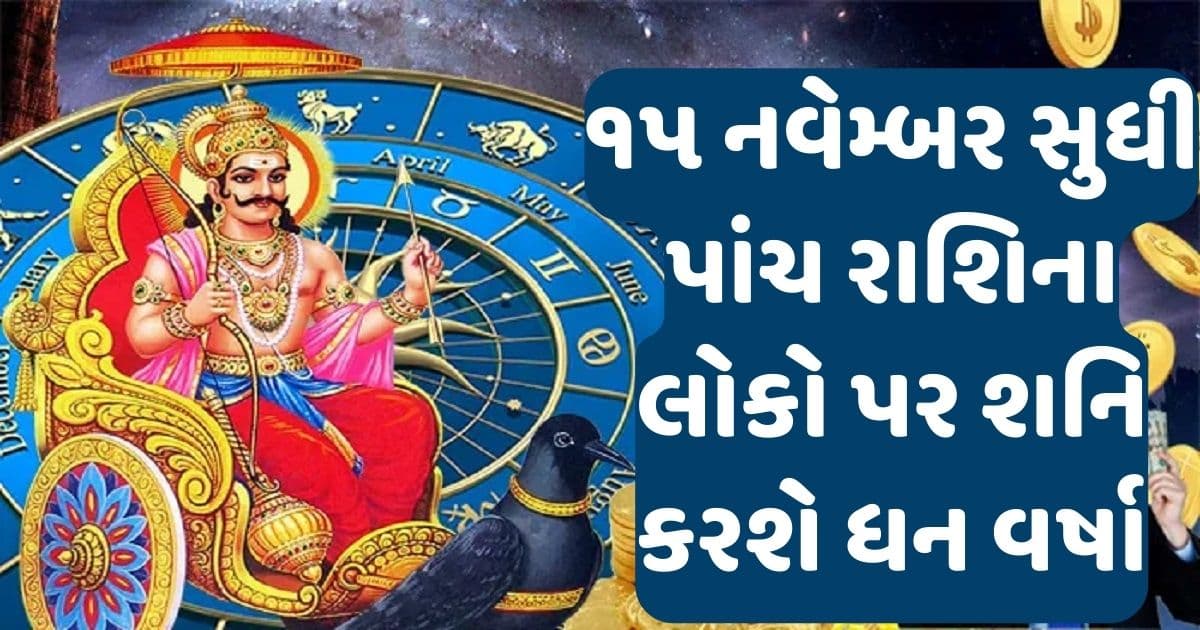 ૧૫ નવેમ્બર સુધી પાંચ રાશિના લોકો પર શનિ કરશે ધન વર્ષા, કમાશે ખુબજ